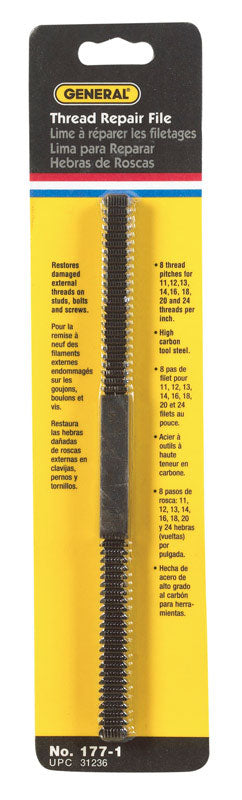 GENERAL - General 8-1/2 in. L X 7/16 in. W High Carbon Steel Assorted Thread Repair File 1 pc [177-1]