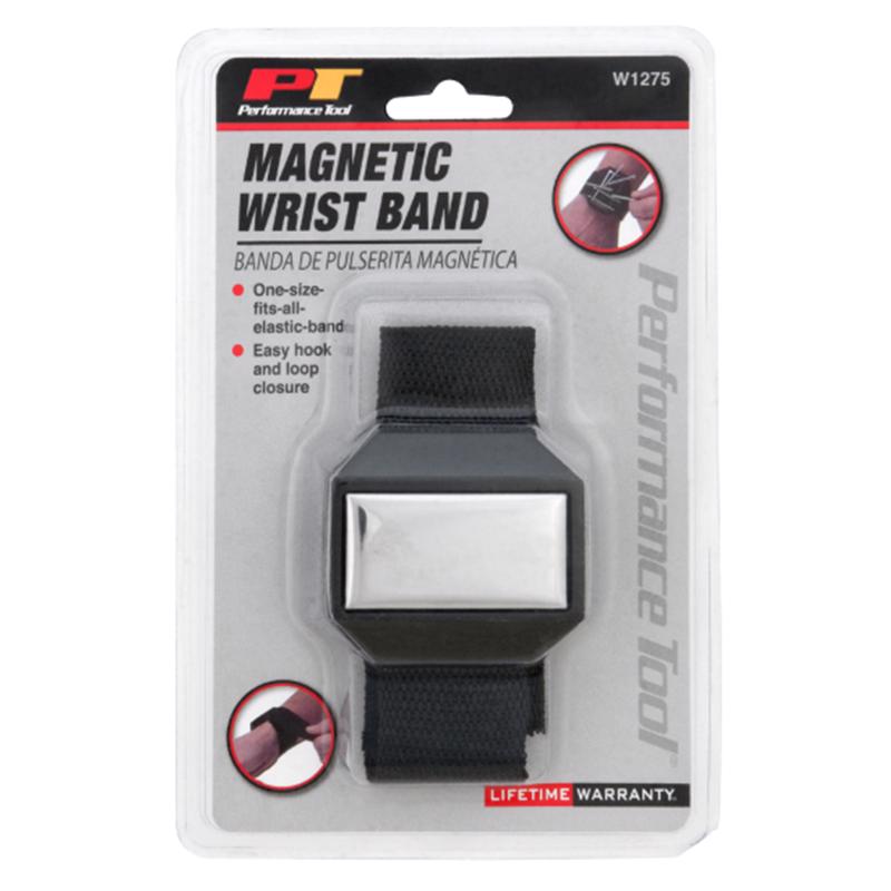 PERFORMANCE TOOL - Performance Tool 7.50 in. L X 5 in. W Black Magnetic Wristband 1 pc