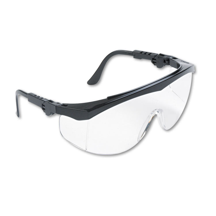 MCR Safety - Tomahawk Wraparound Safety Glasses, Black Nylon Frame, Clear Lens, 12/Box