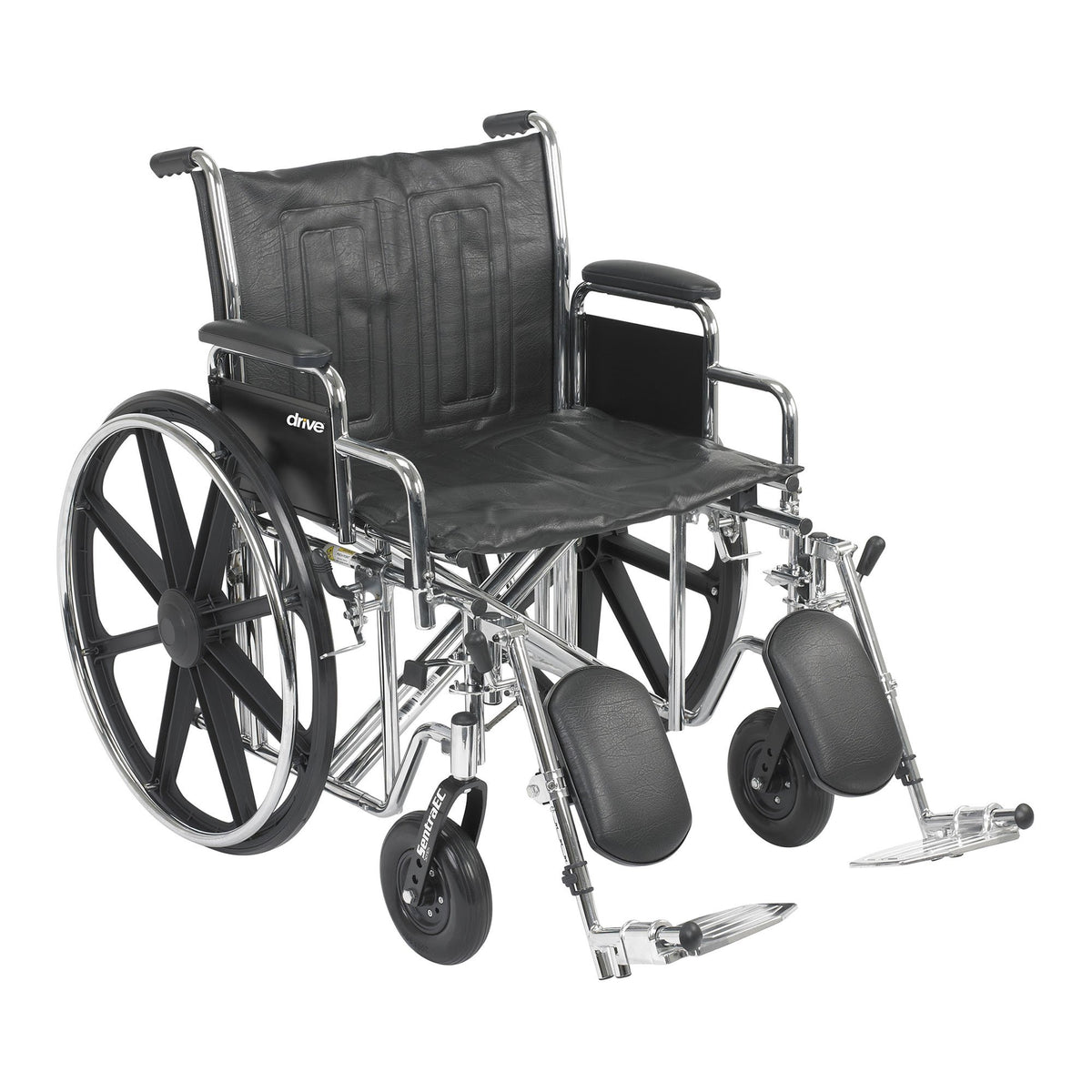 McKesson Brand - Bariatric Wheelchair McKesson Dual Axle Desk Length Arm Swing-Away Elevating Legrest Black Upholstery 22 Inch Seat Width Adult 450 lbs. Weight Capacity [1/EA]