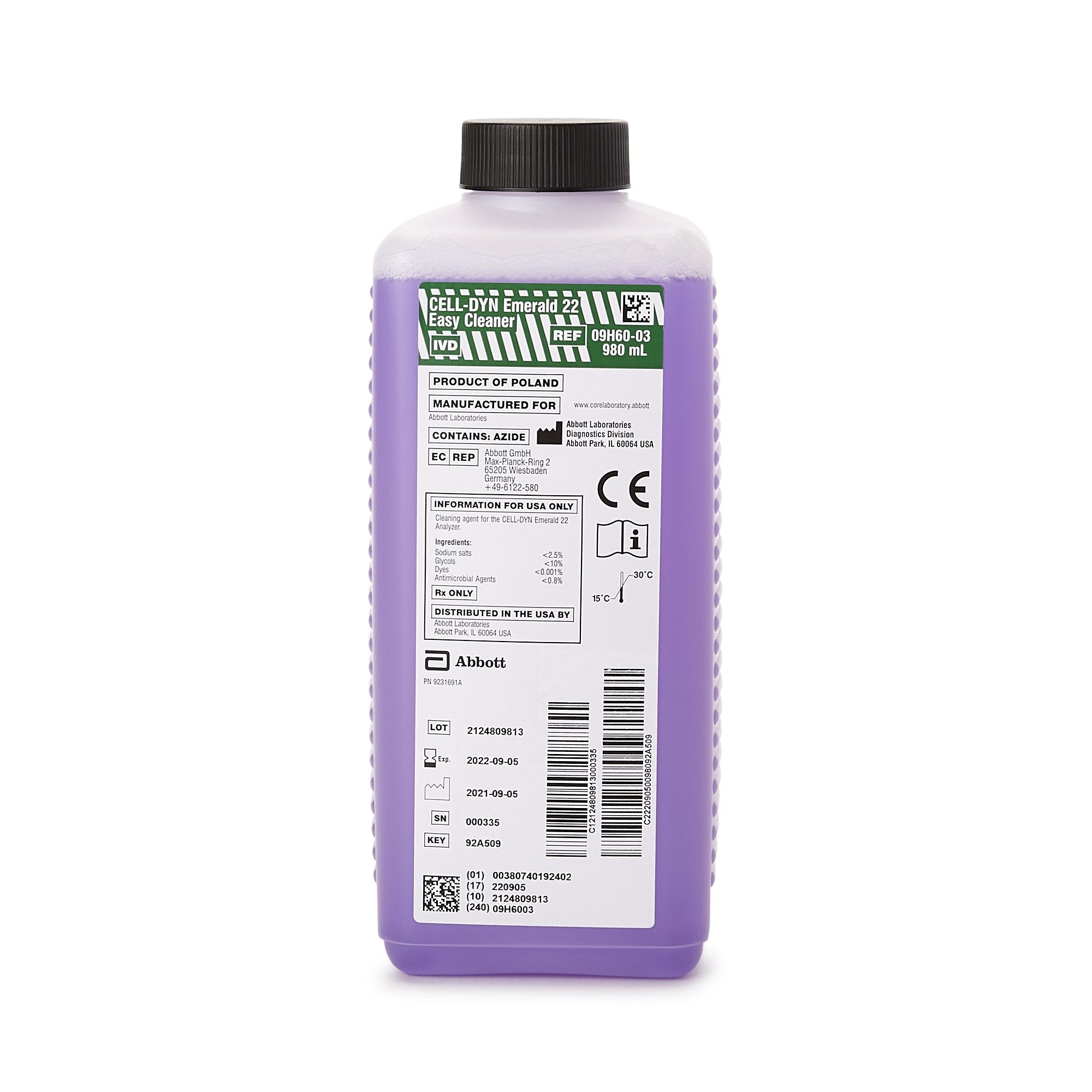 Abbott - Hematology System Reagent Cell-Dyn® Easy Cleaner For Cell-Dyn Emerald 22 Hematology Analyzer [1/EA]