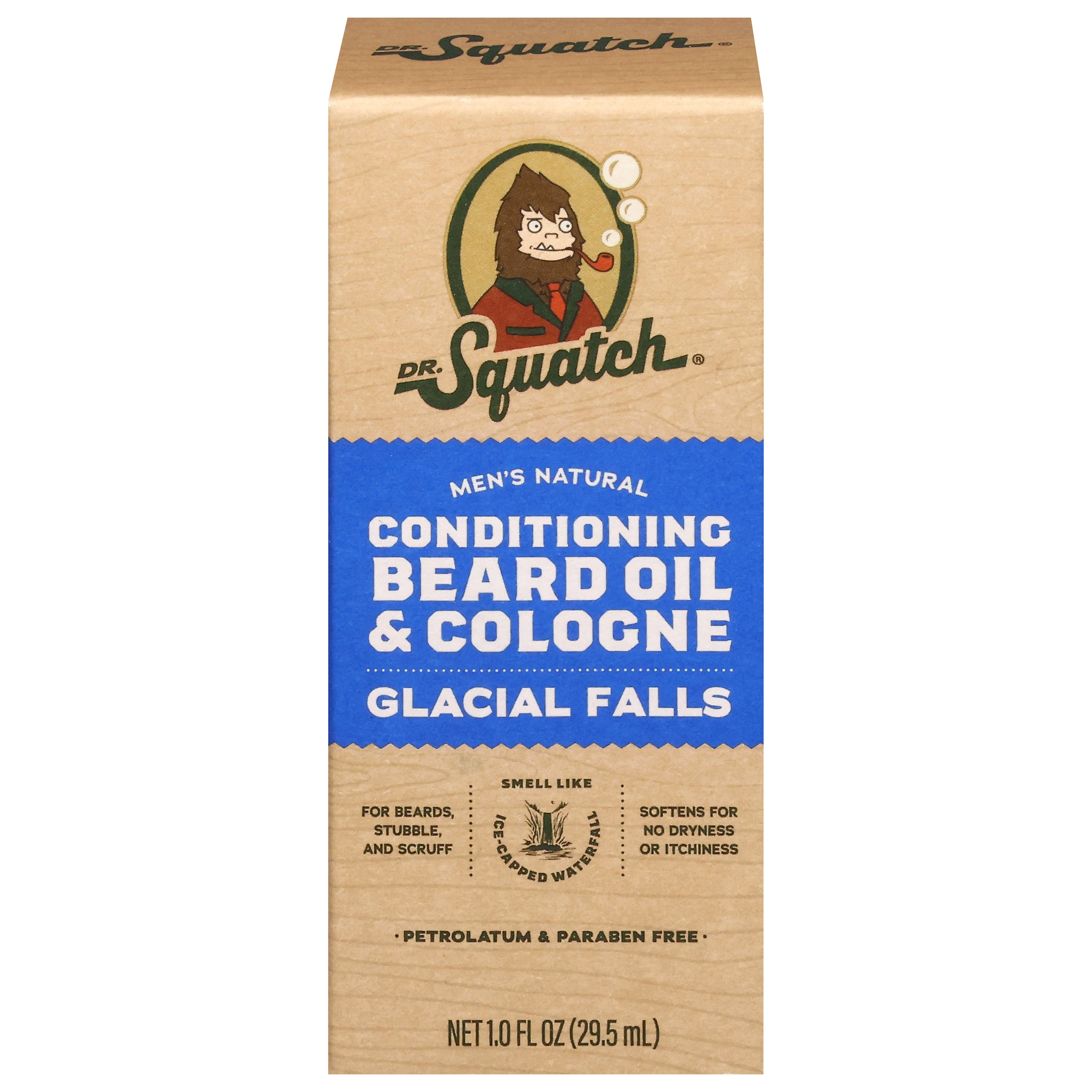Dr. Squatch Men's Natural Conditioning Glacial Falls Beard Oil & Cologne 1.0 fl oz - Case of 1