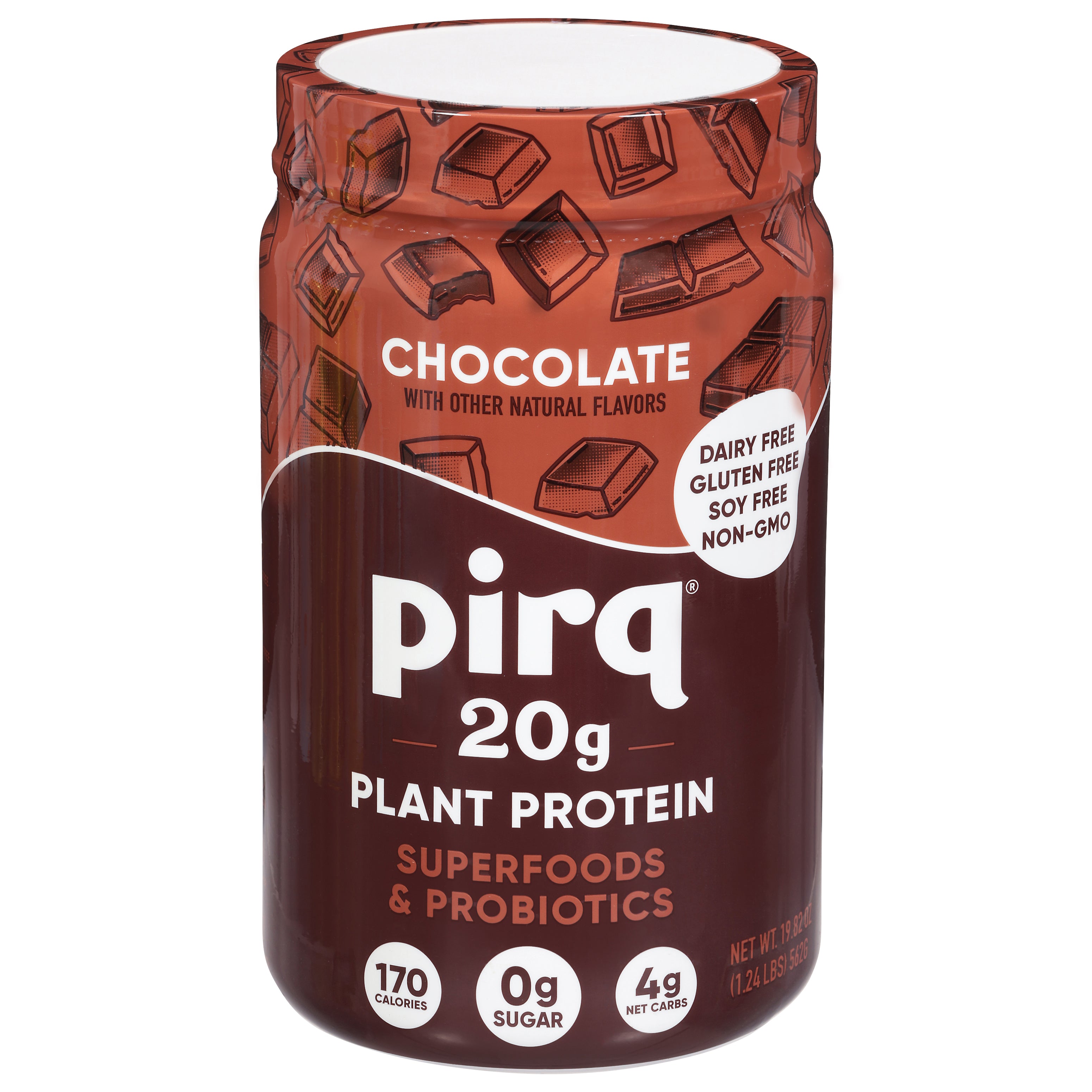 Pirq Superfoods & Probiotics Chocolate Protein Shake 19.82 oz - Case of 1