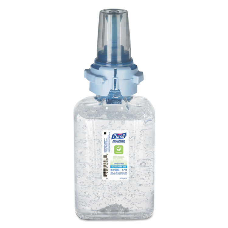 PURELL - Advanced Hand Sanitizer Green Certified Gel Refill,  For ADX-7 Dispensers, 700 mL, Fragrance-Free