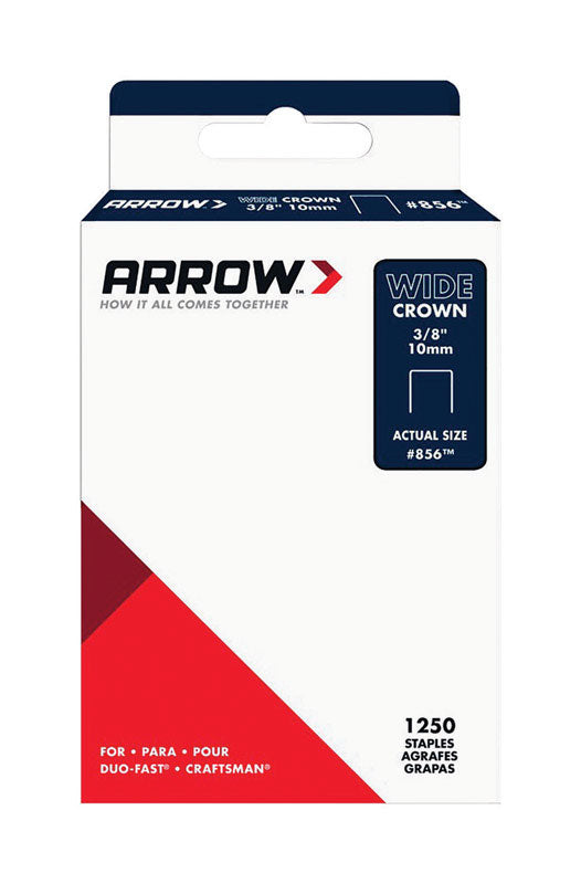 ARROW FASTENER - Arrow #856 1/2 in. W X 3/8 in. L 18 Ga. Wide Crown Standard Staples 1250 pk