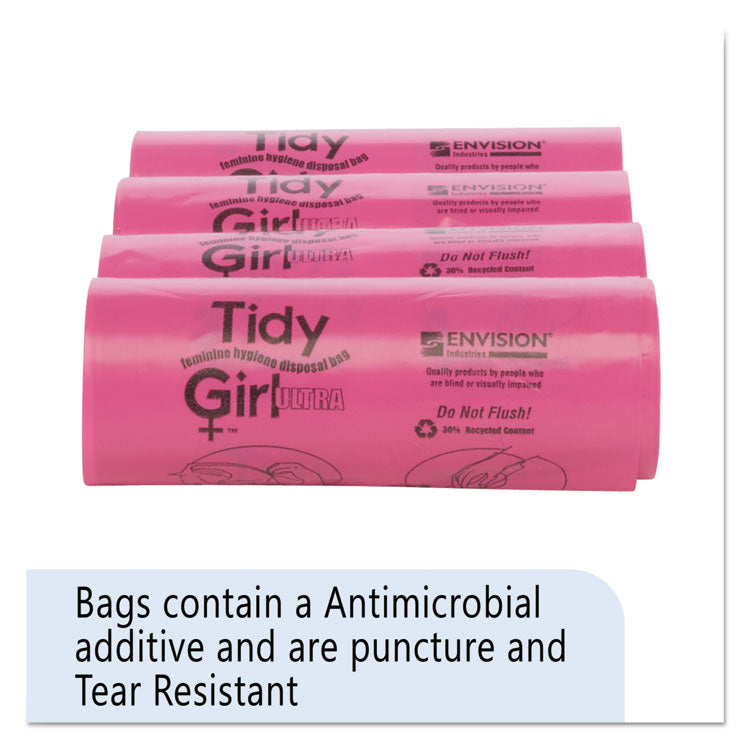 Tidy Girl - Feminine Hygiene Sanitary Disposal Bags, 4" x 10", Natural, 600/Carton