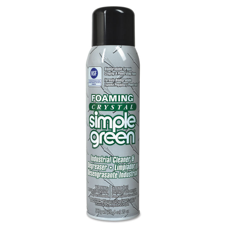 Simple Green - Foaming Crystal Industrial Cleaner and Degreaser, 20 oz Aerosol Spray, 12/Carton