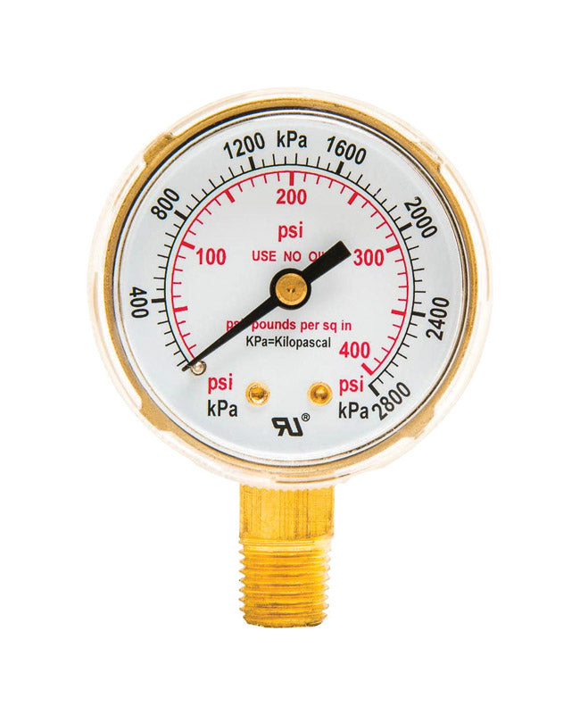 FORNEY - Forney 5.75 in. L X 3.88 in. W Regulator Gauge Brass 1 pk