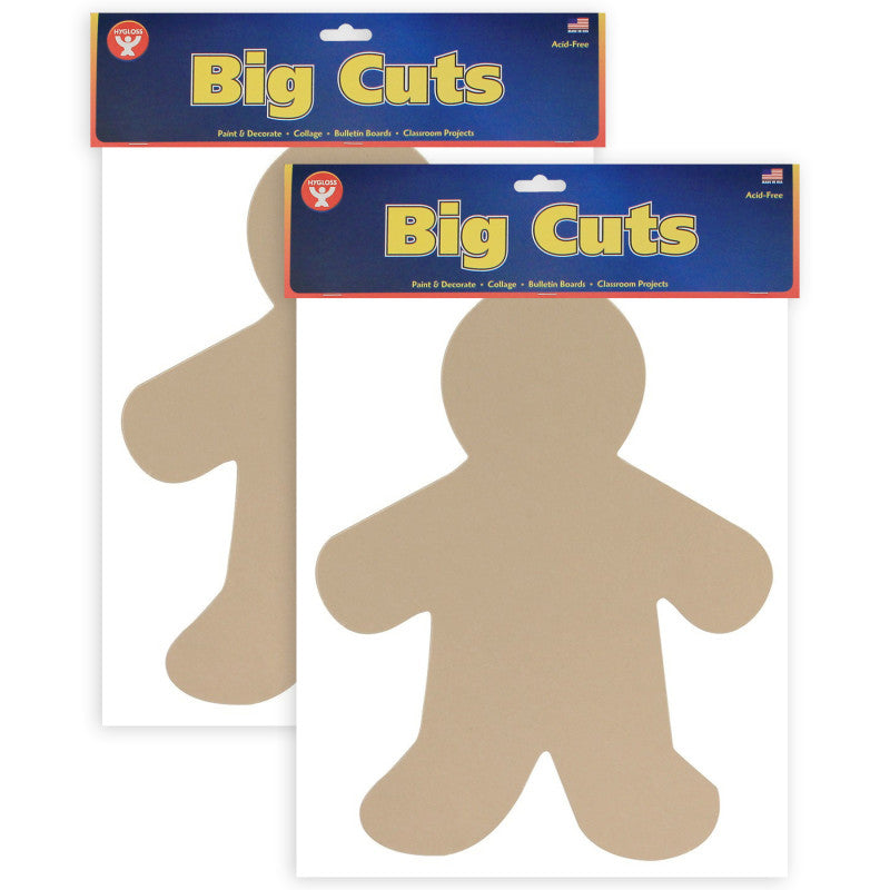 HYGLOSS - Multicultural Colors People Shape Card Stock Cut-Outs, 16" Me Kid, 24 Per Pack, 2 Packs