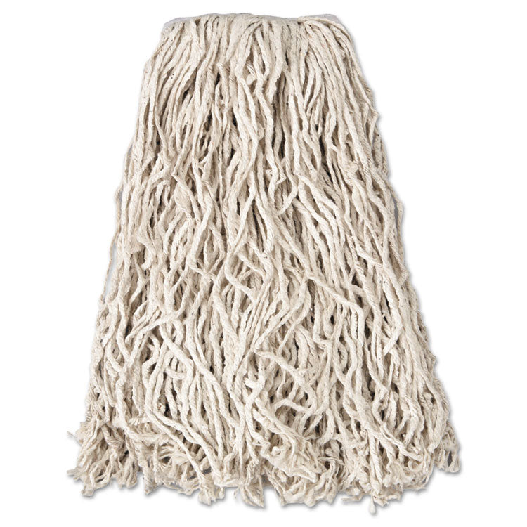 Rubbermaid Commercial - Economy Cut-End Cotton Wet Mop Head, 20oz, 1" Band, White, 12/Carton