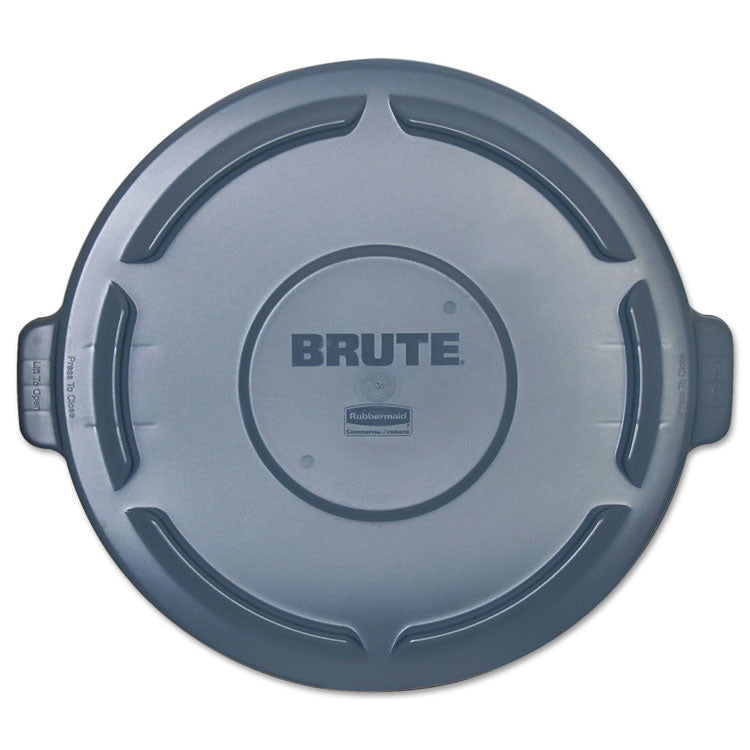 Rubbermaid Commercial - BRUTE Self-Draining Flat Top Lids, 24.5" Diameter x 1.5h, Gray