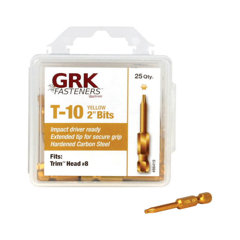 GRK FASTENERS - GRK Fasteners Star T-10 X 2 in. L Impact Power Bit Carbon Steel 25 pc
