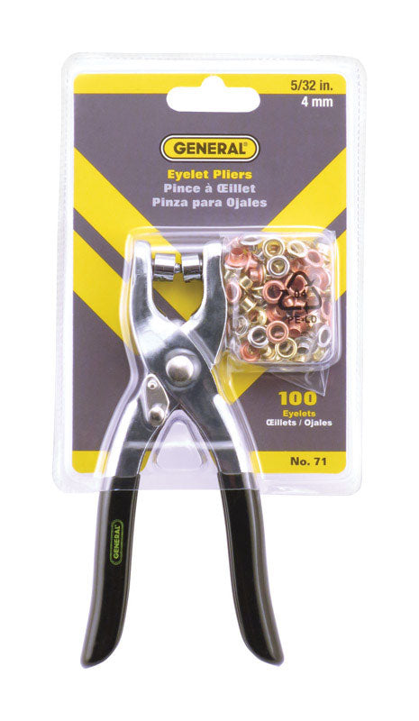 GENERAL - General 101 pc Steel Eyelet Pliers and Eyelets Set 5-3/4 in. L