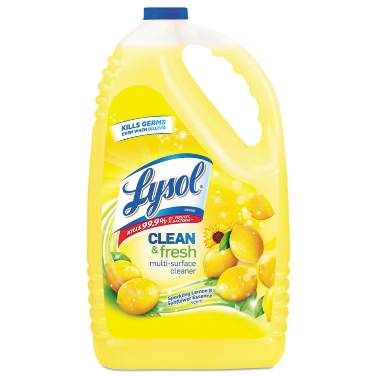 LYSOL Brand - Clean and Fresh Multi-Surface Cleaner, Sparkling Lemon and Sunflower Essence, 144 oz Bottle, 4/Carton