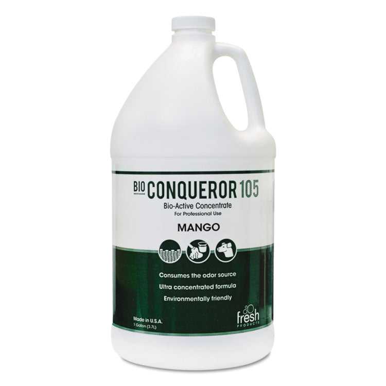 Fresh Products - Bio Conqueror 105 Enzymatic Odor Counteractant Concentrate, Mango, 1 gal Bottle, 4/Carton