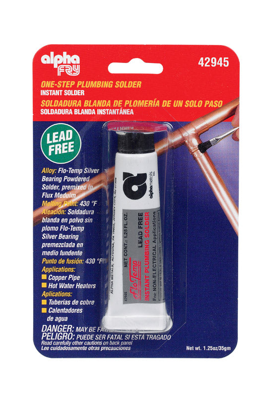 ALPHA METALS - Alpha Fry 1.3 oz Lead-Free Plumbing Solder Silver-Bearing Alloy 1 pc
