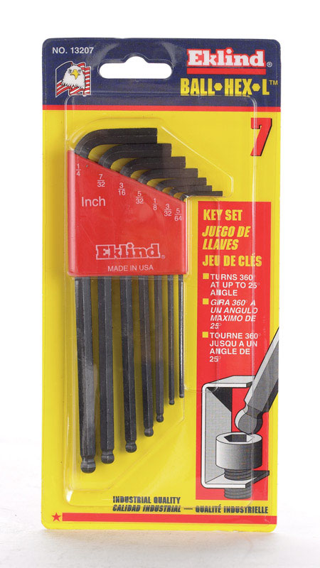 EKLIND - Eklind Ball-Hex-L 5/64 to 1/4 in. SAE Long Arm Ball End Hex L-Key Set 7 pc
