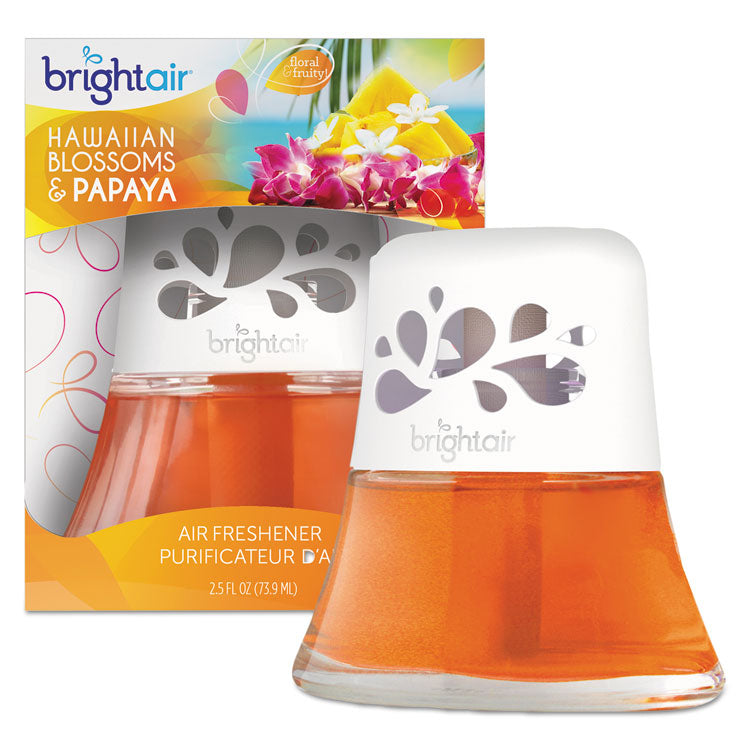 BRIGHT Air - Scented Oil Air Freshener, Hawaiian Blossoms and Papaya, Orange, 2.5 oz, 6/Carton