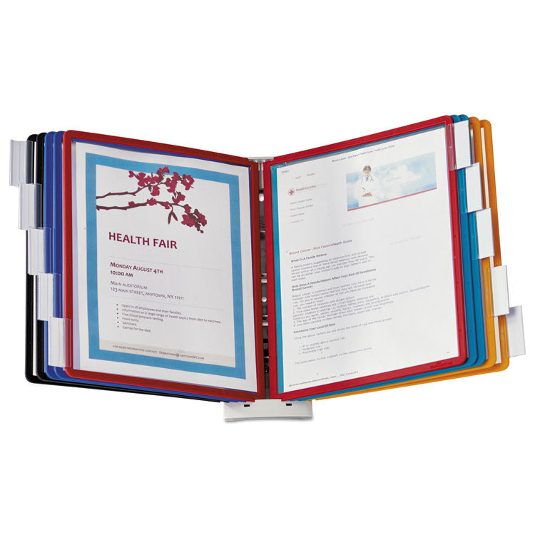 Durable Sherpa - Sherpa Wall-Mount Reference System, 10 Gray Panels, Letter, Assorted Borders