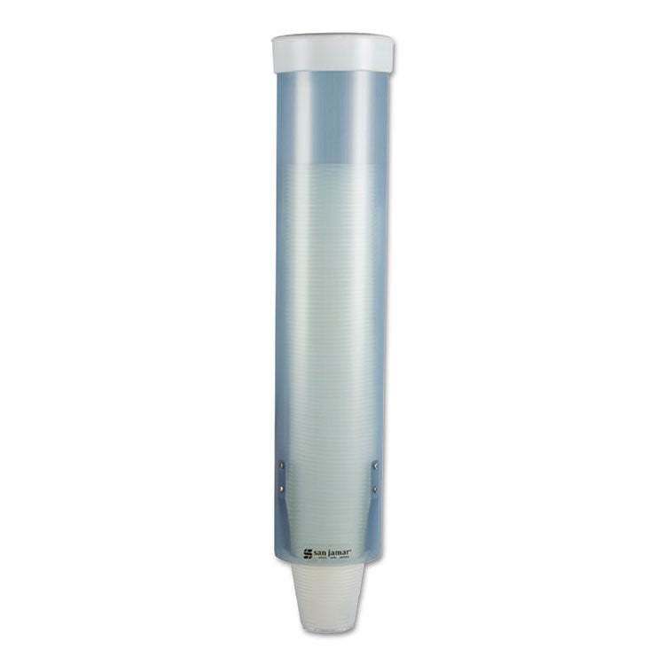 San Jamar - Adjustable Frosted Water Cup Dispenser, For 4 oz to 10 oz Cups, Blue