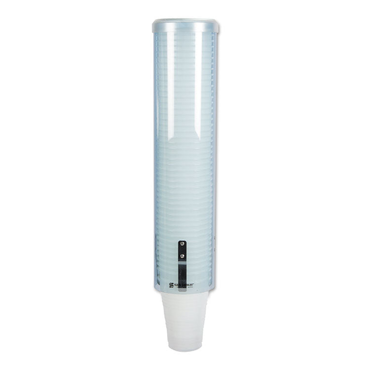 San Jamar - Large Pull-Type Water Cup Dispenser, For 12 oz Cups, Translucent Blue