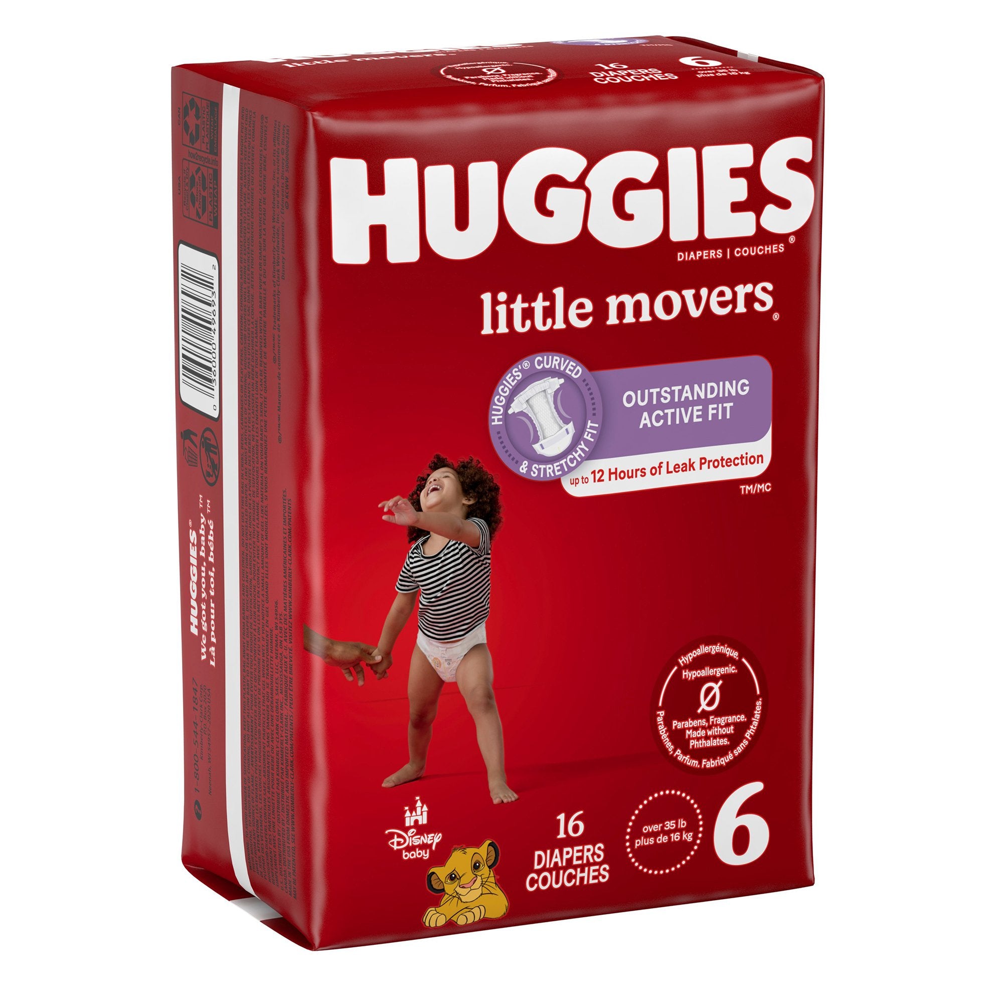 Kimberly Clark - Unisex Baby Diaper Huggies® Little Movers Size 6 Disposable Moderate Absorbency [16/PK]