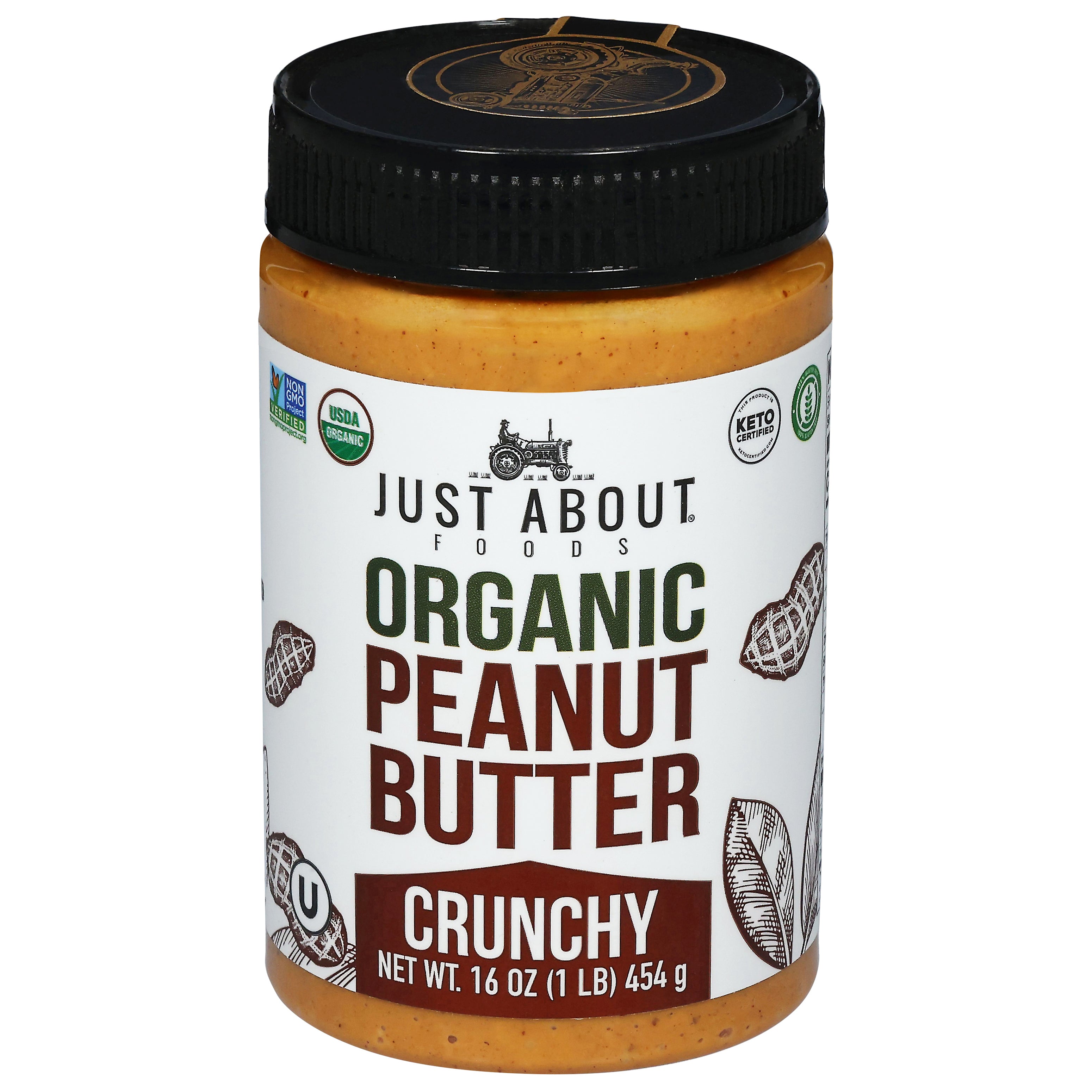 Just About Foods Organic Crunchy Peanut Butter 16 oz - Case of 6