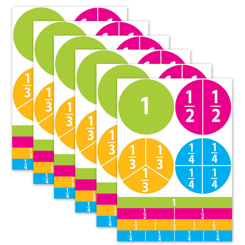 ASHLEY PRODUCTIONS - Math Die-Cut Magnets, Beginning Fractions, 20 Per Pack, 6 Packs