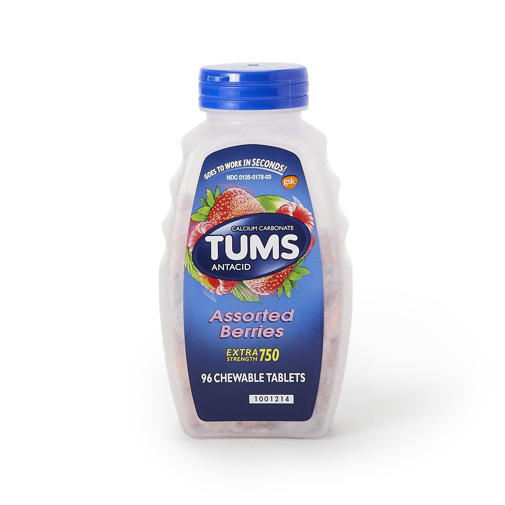 Glaxo Consumer Products - Antacid Tums® Extra Strength 750 mg Strength Chewable Tablet 96 per Bottle [1/BT]