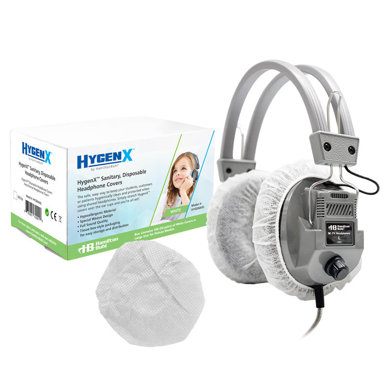 HAMILTONBUHL - Hygenx Sanitary Ear Cushion Covers for Over-Ear Headphones & Headsets - 50 Pair