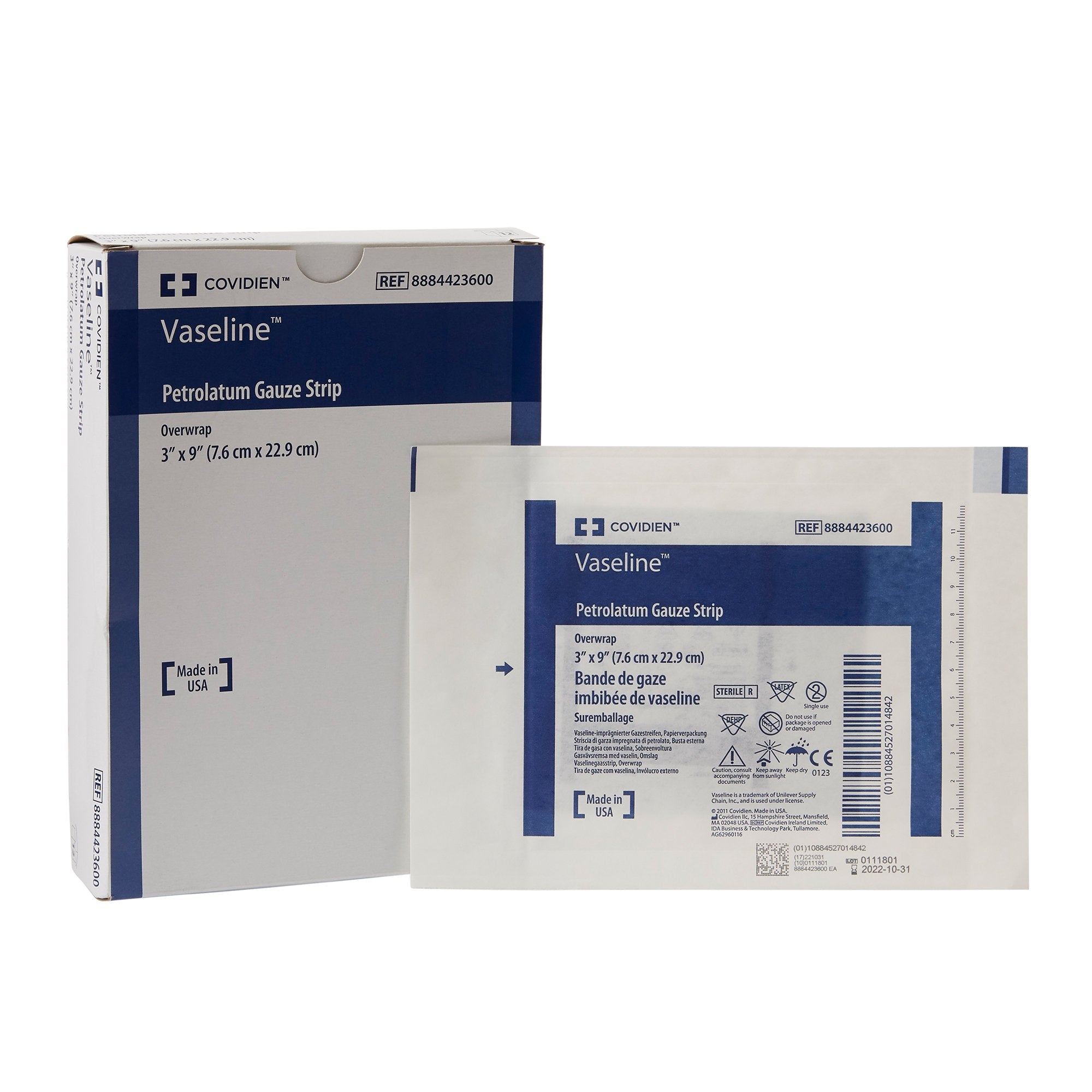 Cardinal - Petrolatum Impregnated Dressing Vaseline® Rectangle 3 X 9 Inch Sterile [12/DZ]