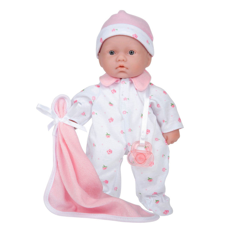 JC TOYS - La Baby Soft 11" Baby Doll, Pink with Blanket, Caucasian