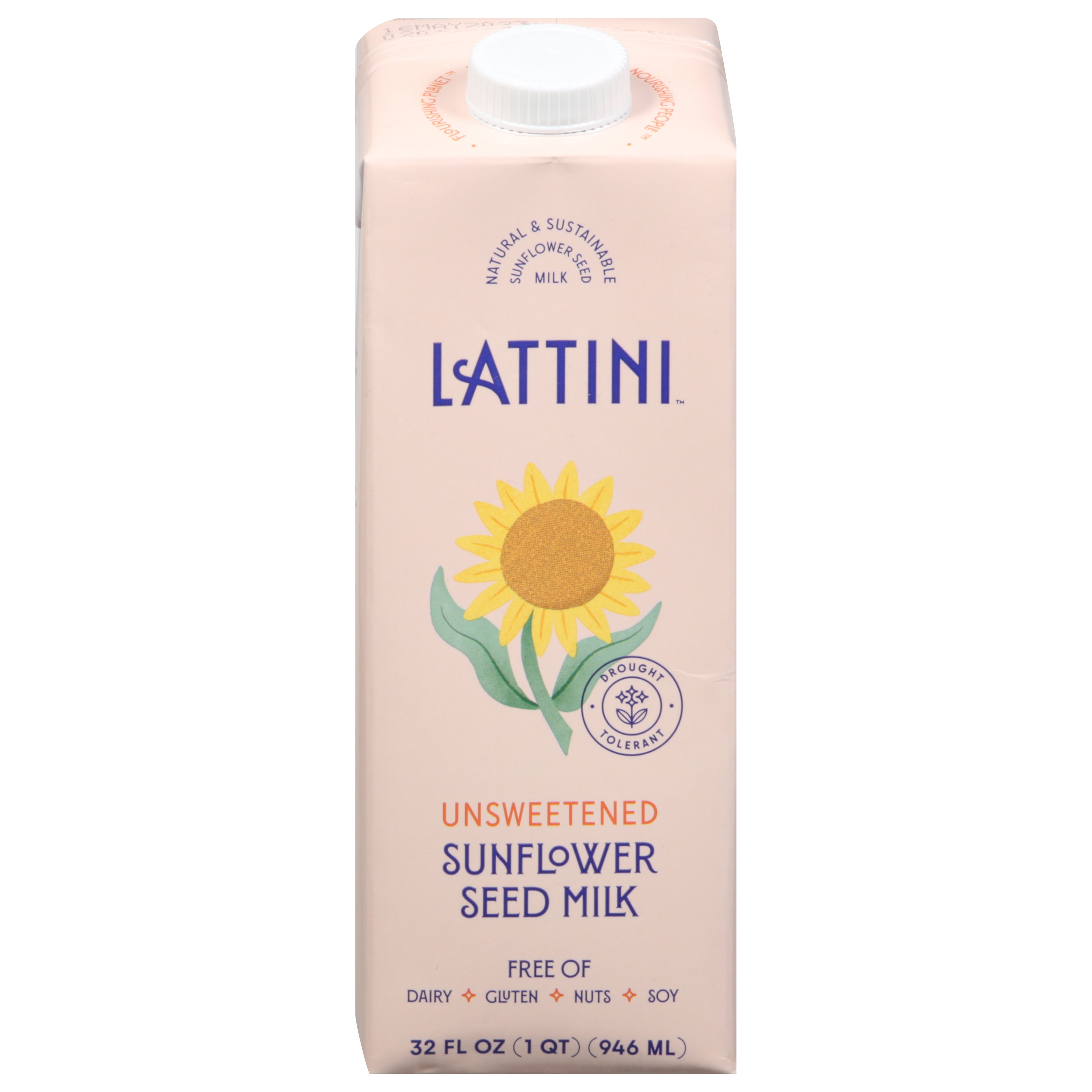 Lattini Unsweetened Sunflower Seed Milk 32 fl oz - Case of 6