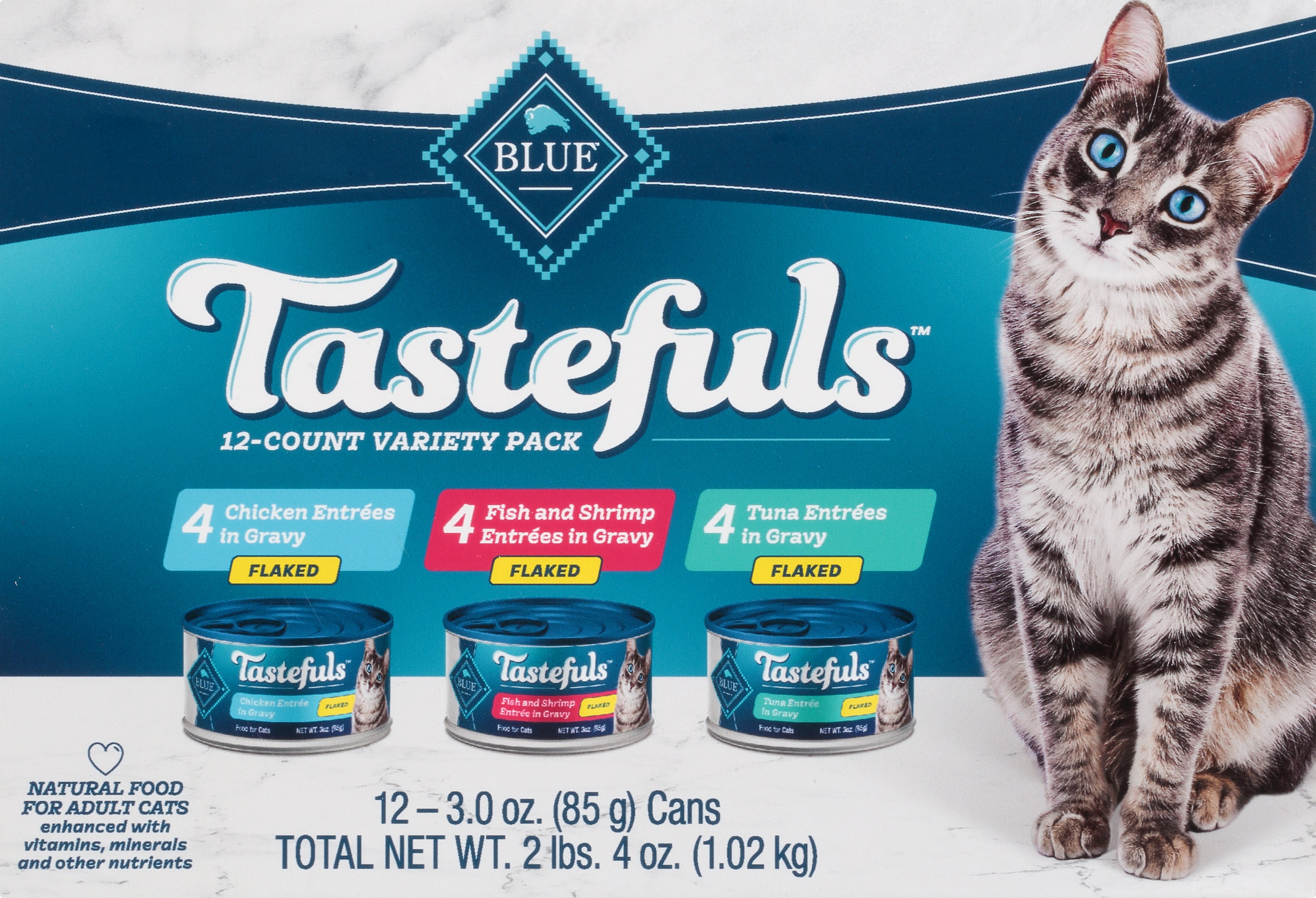 Blue Tastefuls Flaked Adult Variety Pack Cat Food 12 ea - Case of 1