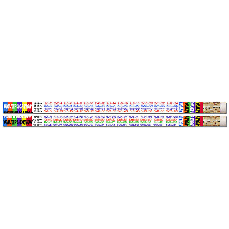 MUSGRAVE PENCIL COMPANY - Multiplication Tables Motivational Pencils, Pack of 144
