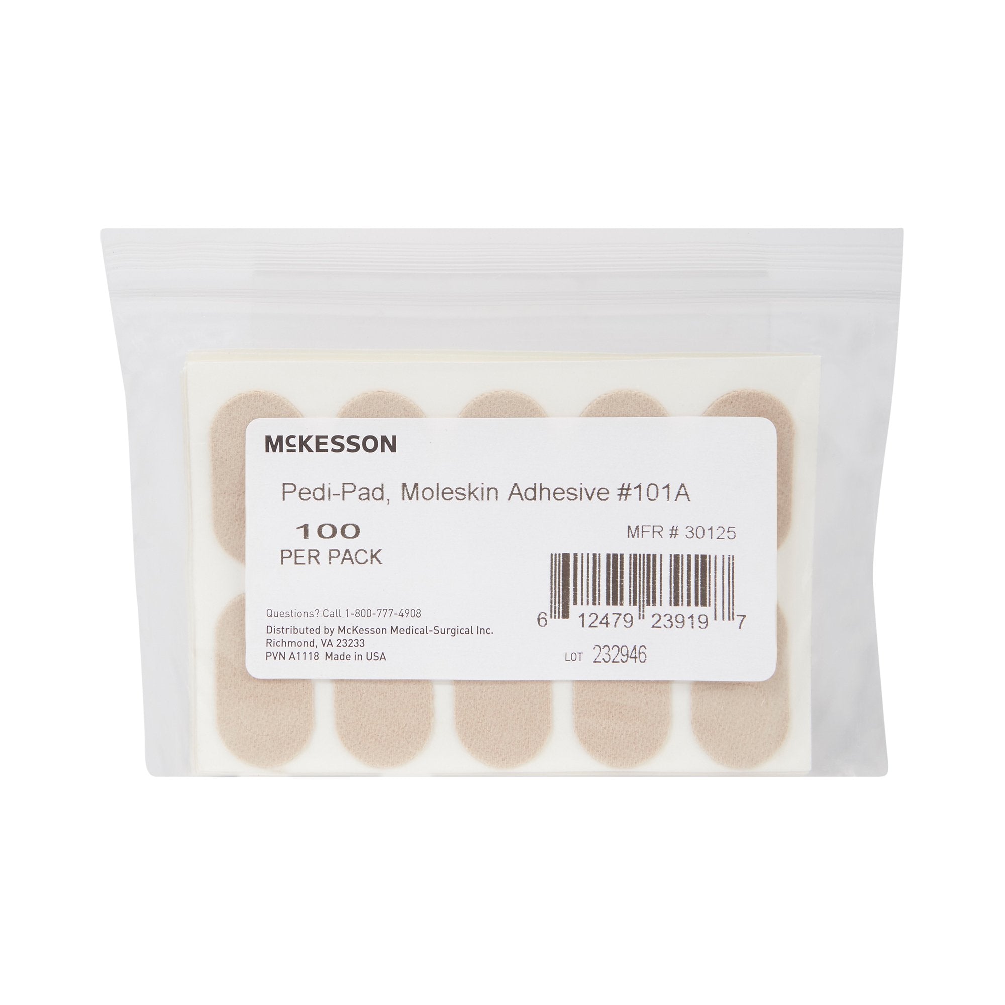 McKesson Brand - Protective Pad McKesson Pedi-Pad Size 101-A Adhesive Foot [100/PK] (1111061_PK)