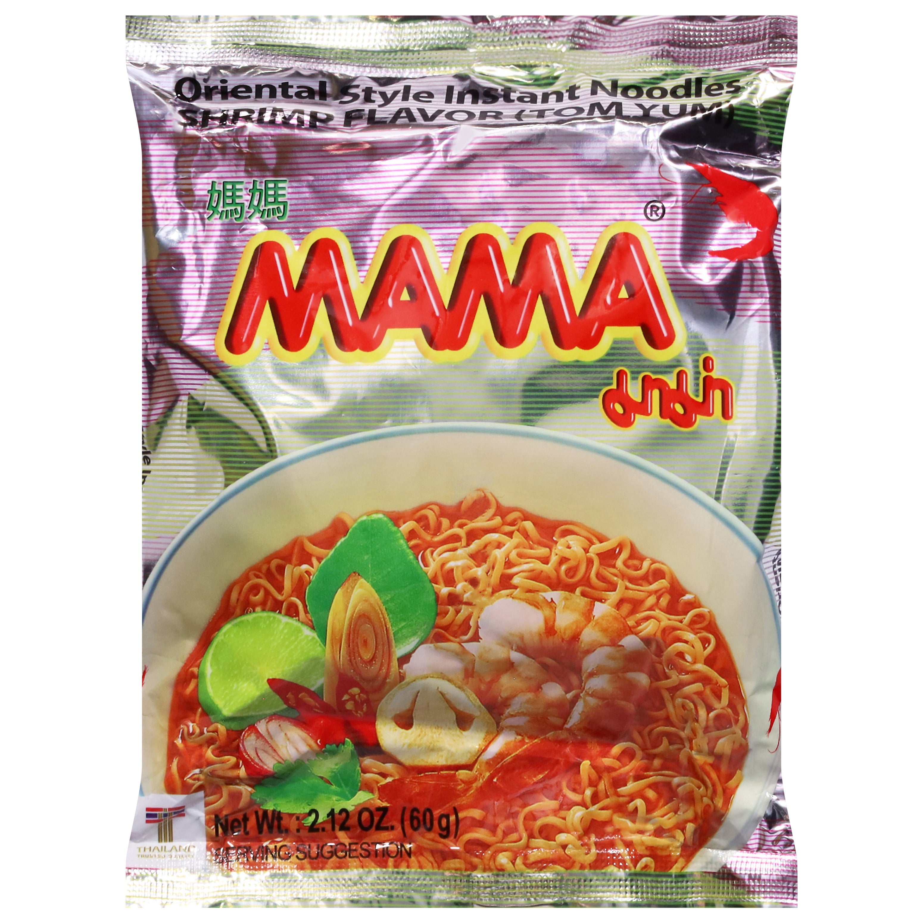 Mama Oriental Style Shrimp Flavor (Tom Yum) Instant Noodles 2.12 oz - Case of 24
