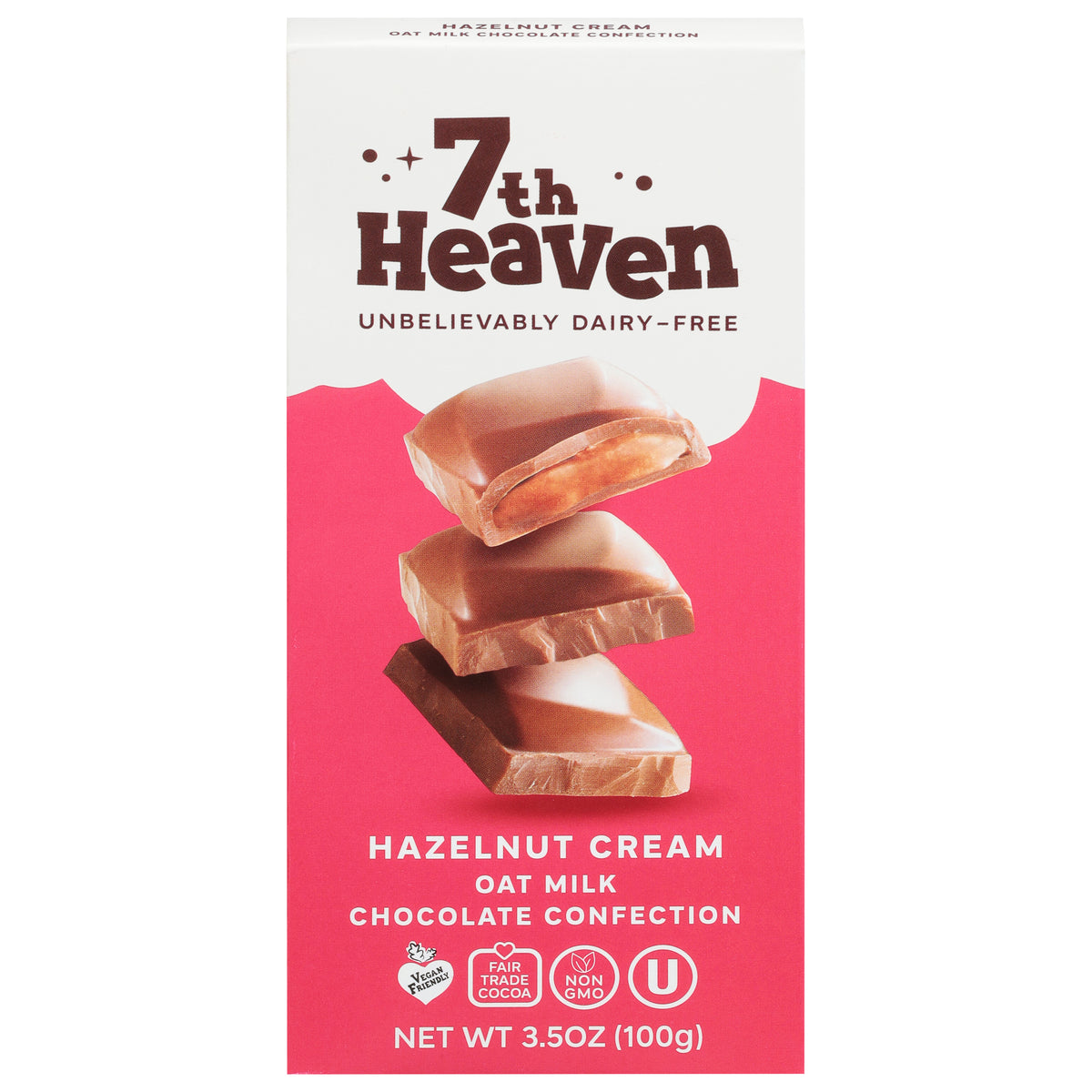 7th Heaven Oat Milk Hazelnut Cream Chocolate Confection 3.5 oz - Case of 14