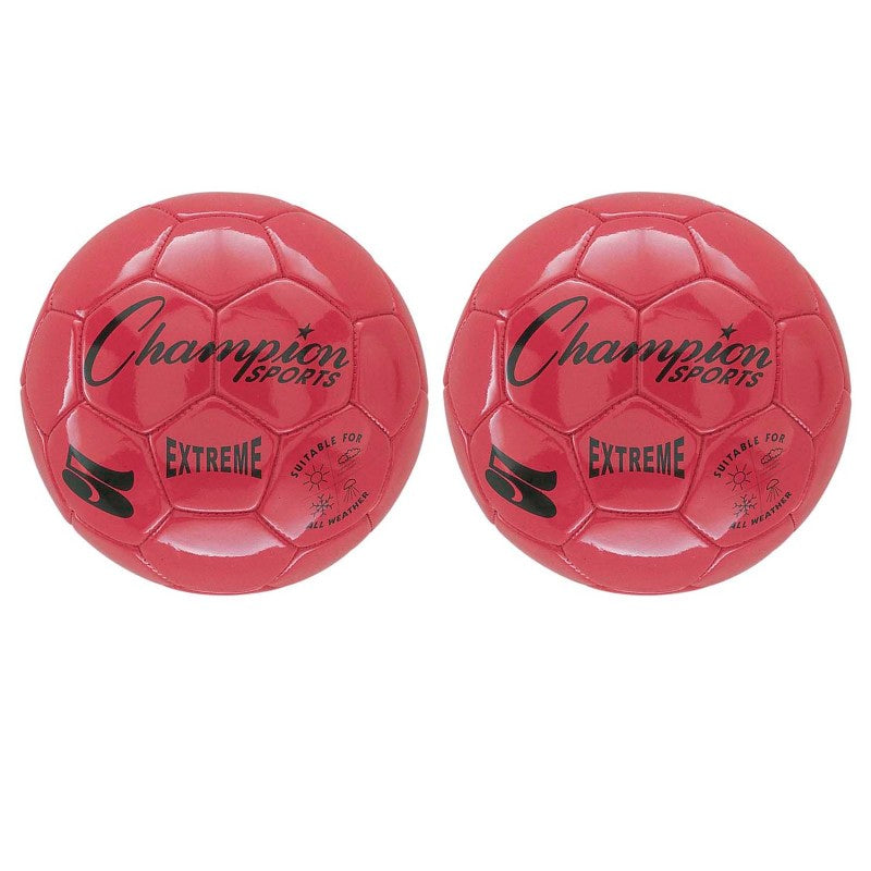 CHAMPION SPORTS - Extreme Soccer Ball, Size 5, Red, Pack of 2