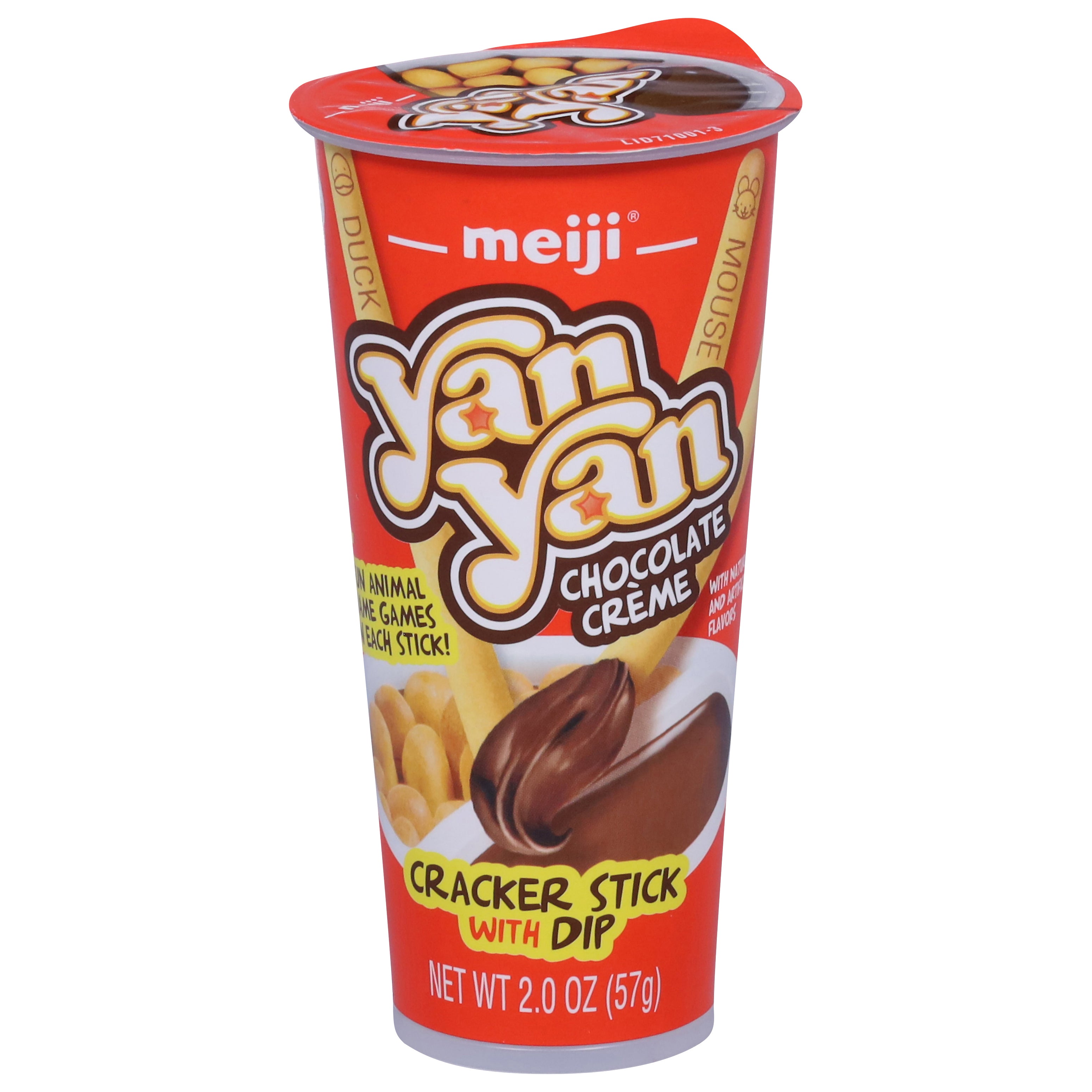 Yan Yan Chocolate Creme Cracker Stick with Dip 2.0 oz - Case of 10