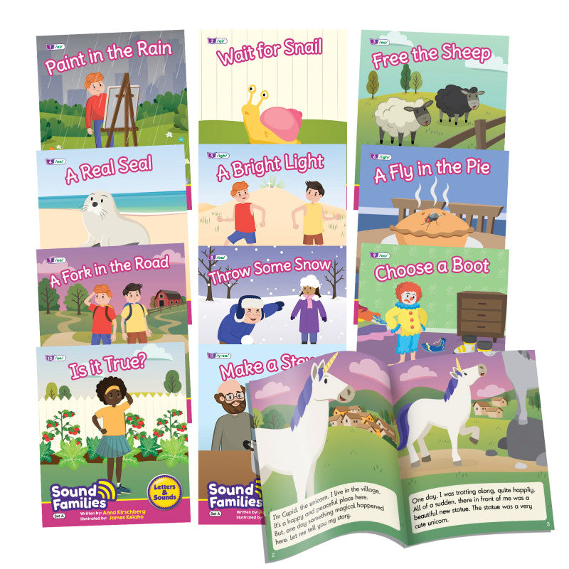 BEANSTALK BOOKS - Sound Families Decodable Readers Long Vowel Fiction Phase 5.5, Set of 12