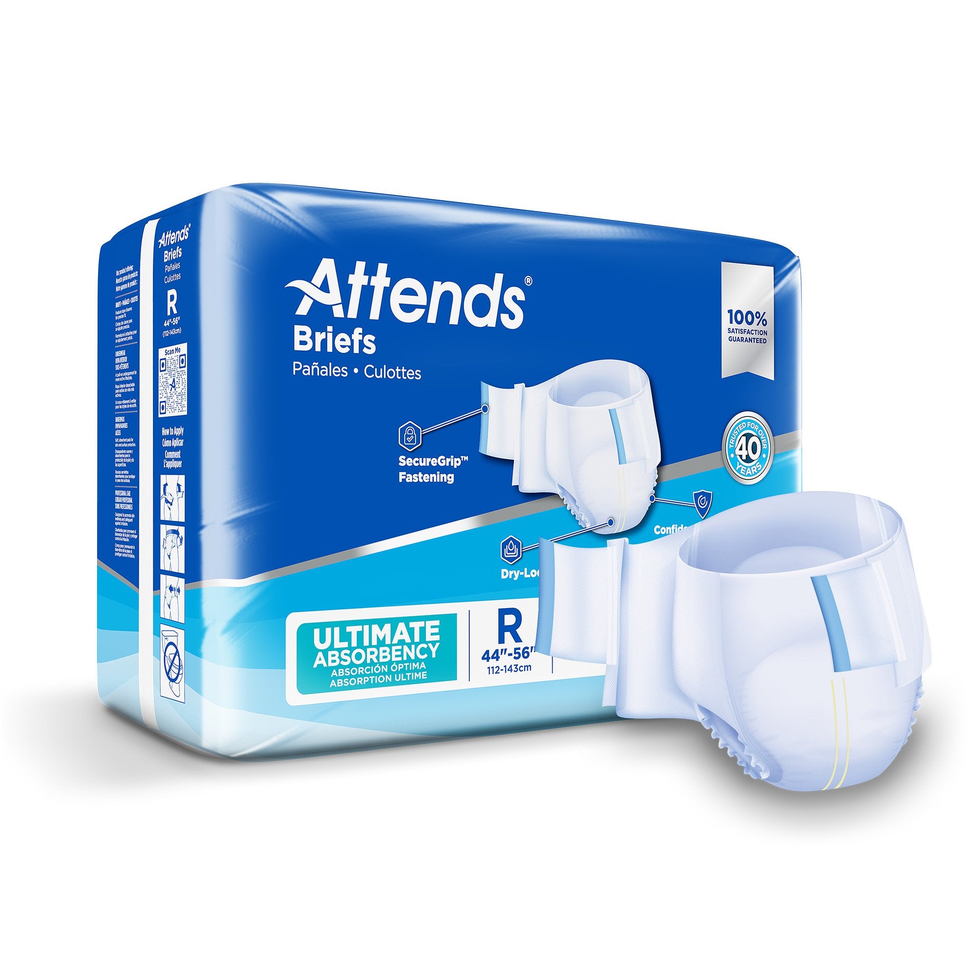 Attends Healthcare Products - Unisex Adult Incontinence Brief Attends® Advanced Regular Disposable Heavy Absorbency [20/BG]