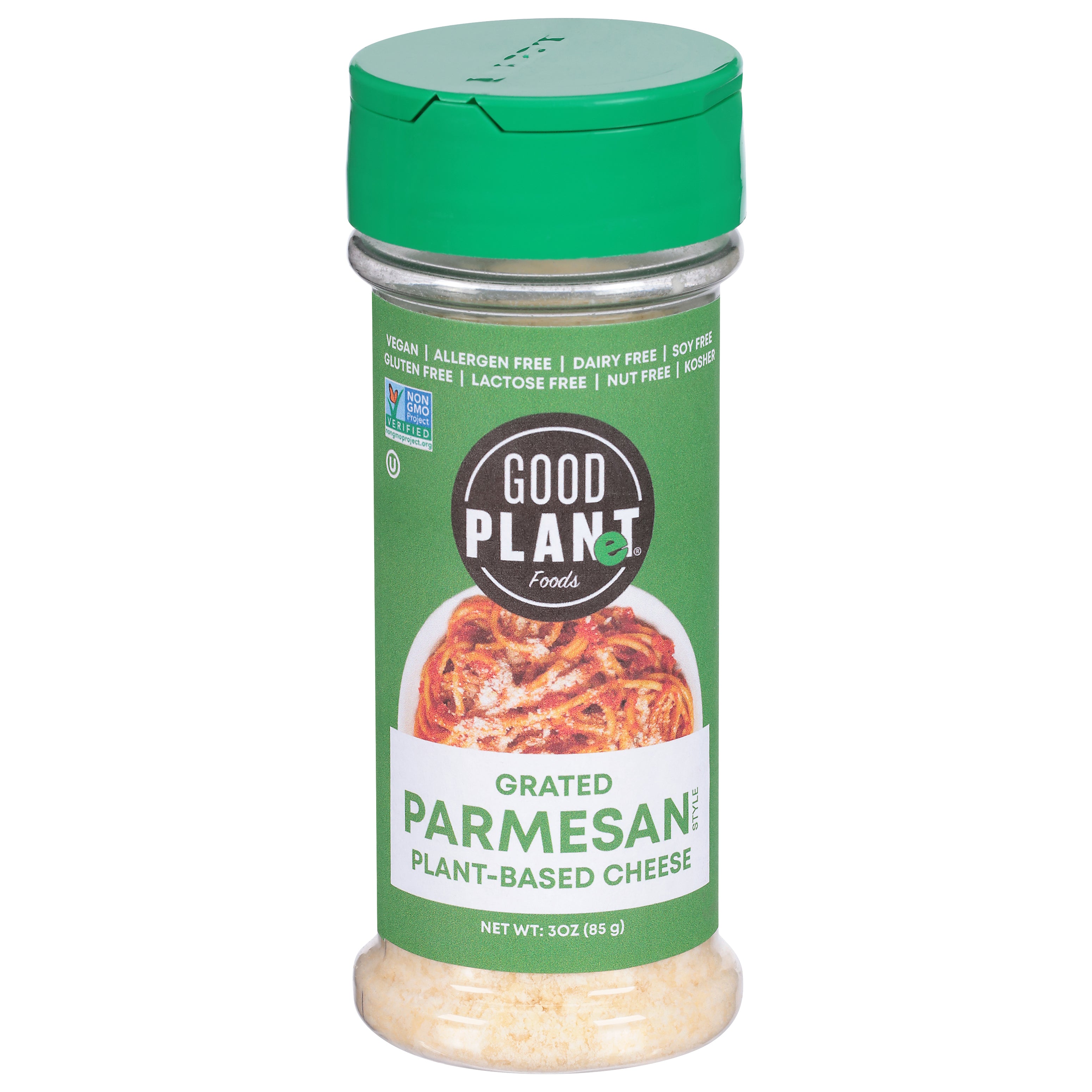 Good Planet Foods Grated Parmesan Style Plant-Based Cheese 3 oz - Case of 12