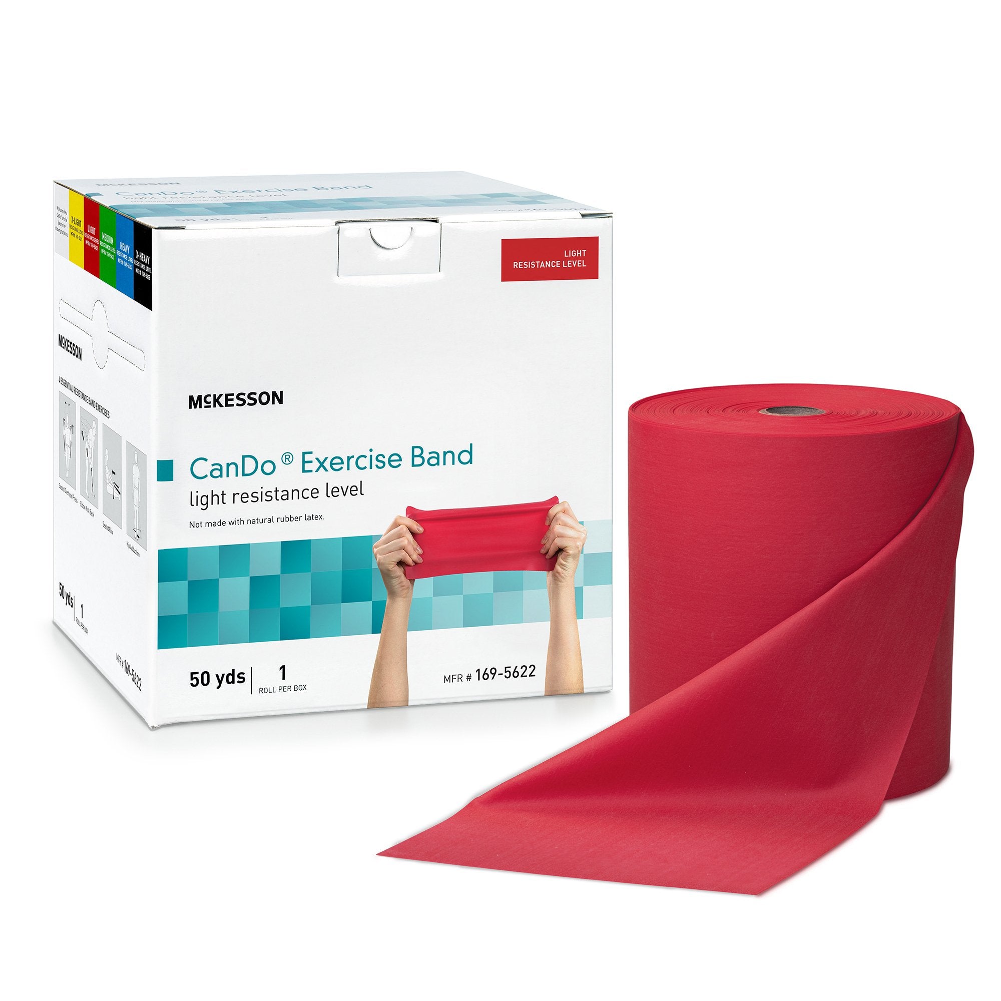 McKesson Brand - Exercise Resistance Band McKesson CanDo® Red 5 Inch X 50 Yard Light Resistance [1/EA] (1199530_EA)