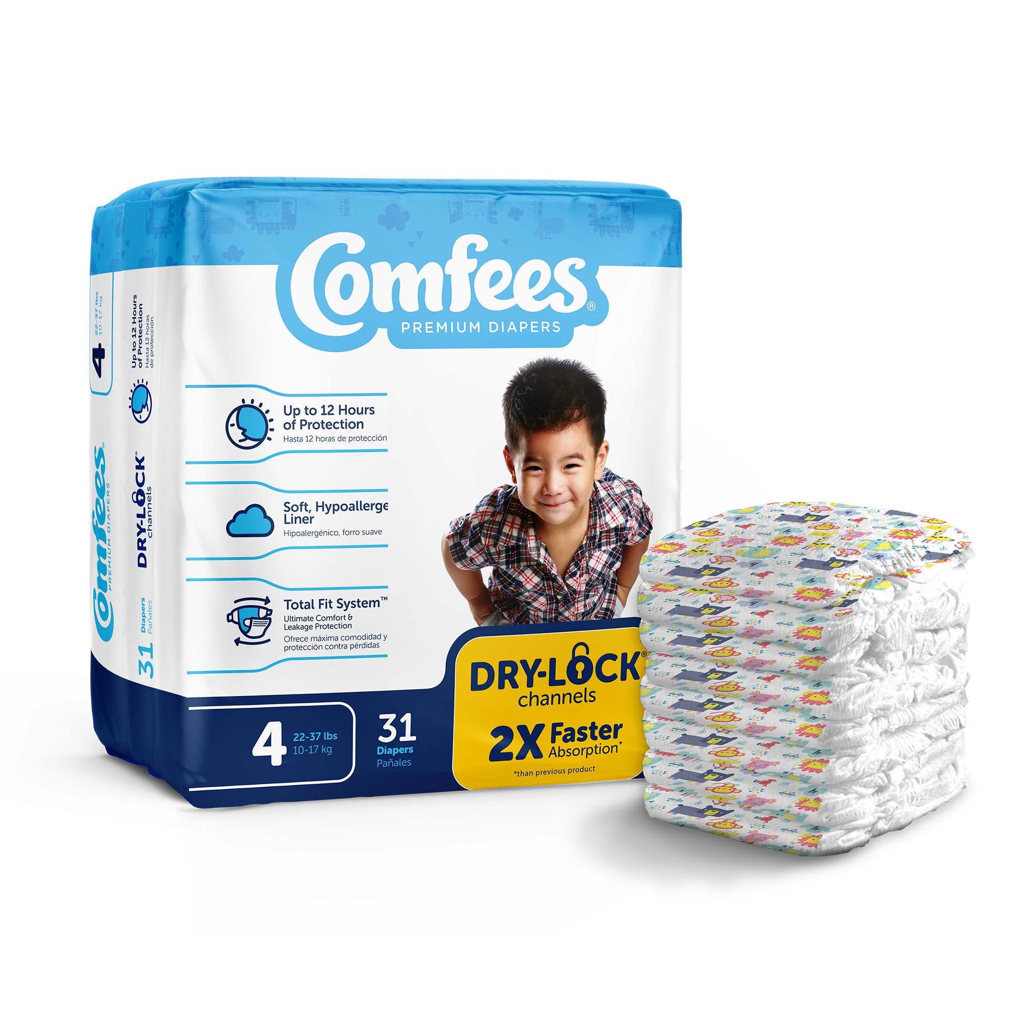 Attends Healthcare Products - Unisex Baby Diaper Comfees® Size 4 Disposable Moderate Absorbency [31/BG]