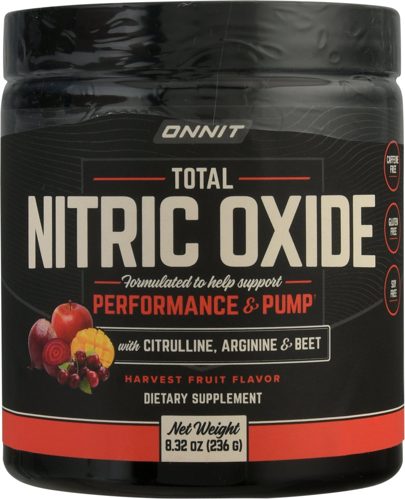 Onnit Total Nitric Oxide Harvest Fruit Flavor 8.32 oz Canister - Case of 1