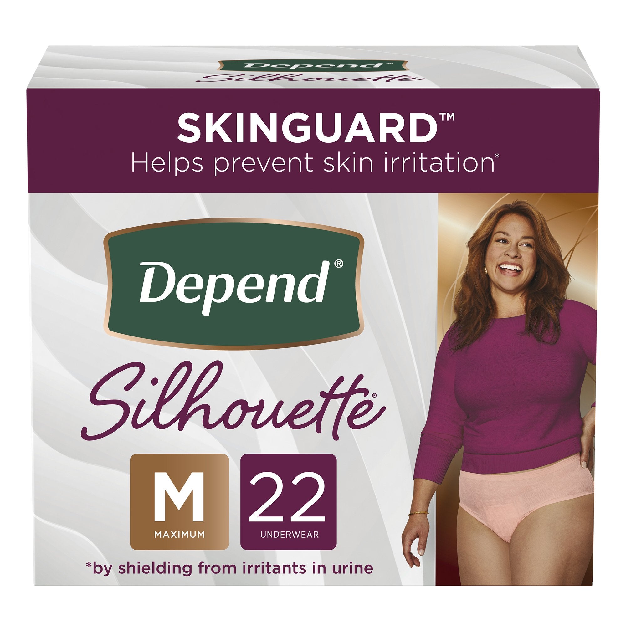 Kimberly Clark - Female Adult Absorbent Underwear Depend® Silhouette® Waistband Style Medium Disposable Heavy Absorbency [22/PK]