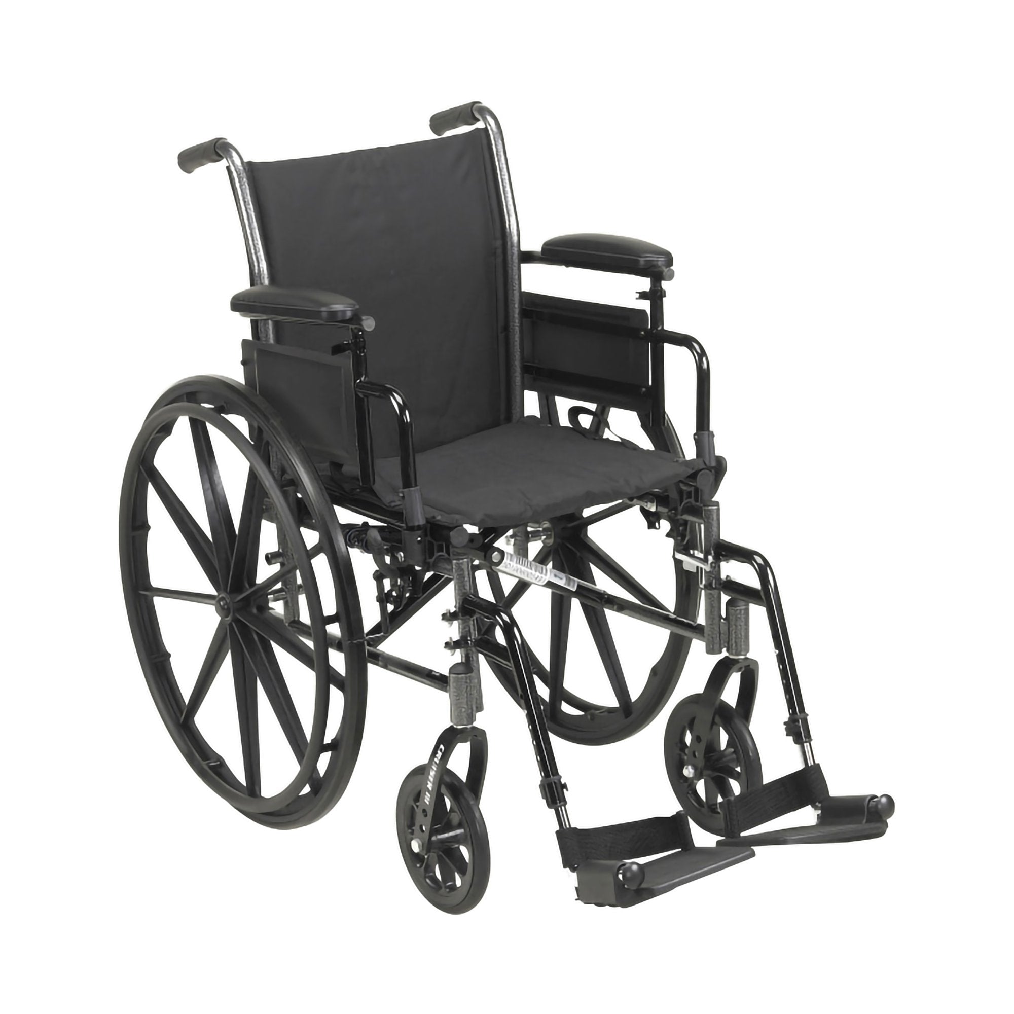 McKesson Brand - Lightweight Wheelchair McKesson Dual Axle Desk Length Arm Swing-Away Footrest Black Upholstery 20 Inch Seat Width Adult 300 lbs. Weight Capacity [1/EA]