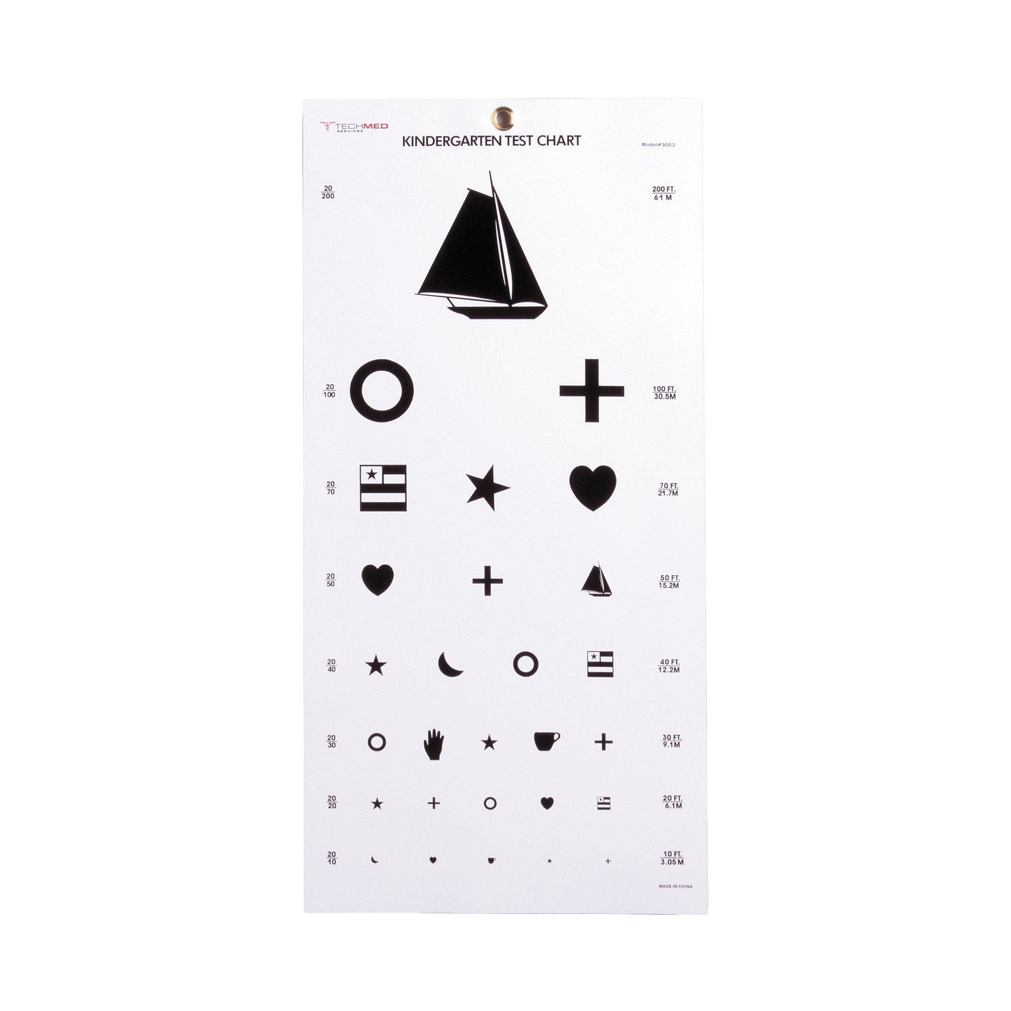 McKesson Brand - Preschool Eye Test Chart McKesson 20 Foot Distance Acuity Test [5/BG]
