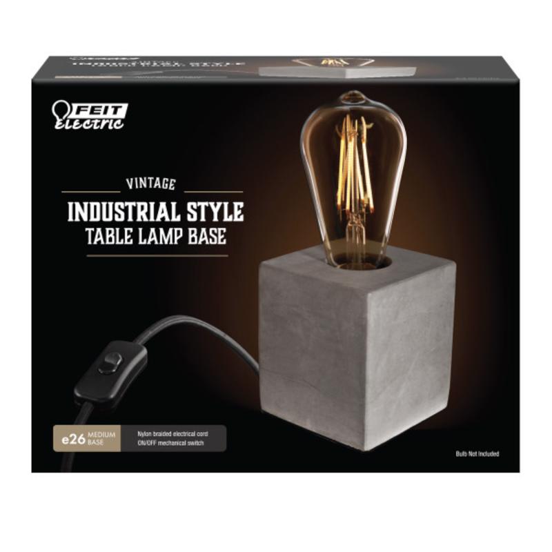 FEIT - Feit 3.6 in. Concrete Beige/White Cube Lamp Base